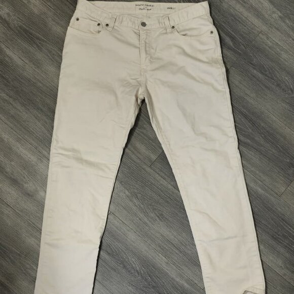 Banana Republic Travel Jean Men 33x30 Slim Fit Stretch Pants Beige Khaki Cotton - Picture 1 of 9